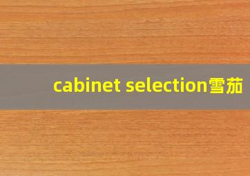 cabinet selection雪茄